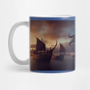 Viking Raiders on Longships Mug